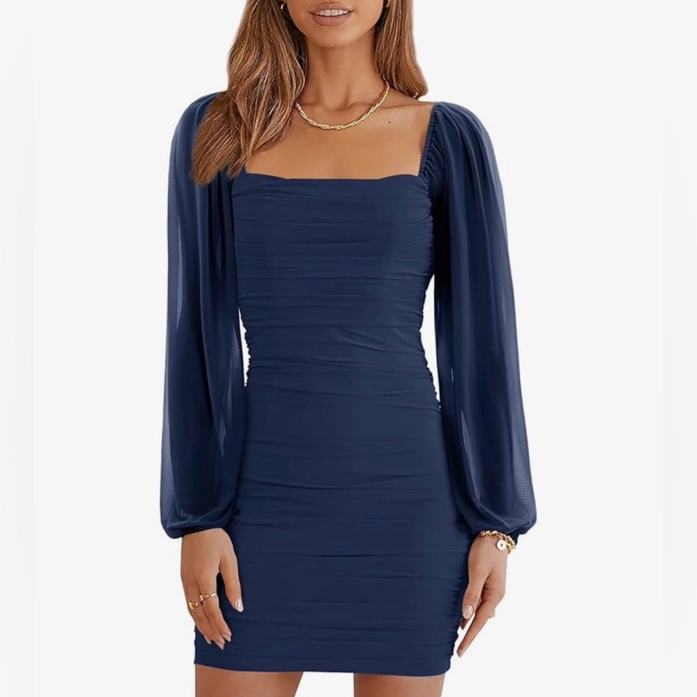 Amazon Women's Long Sleeve Navy Dress